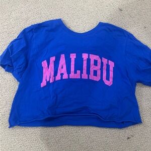 Bella Canvas Kids Tee in Blue with Pink Malibu Print
